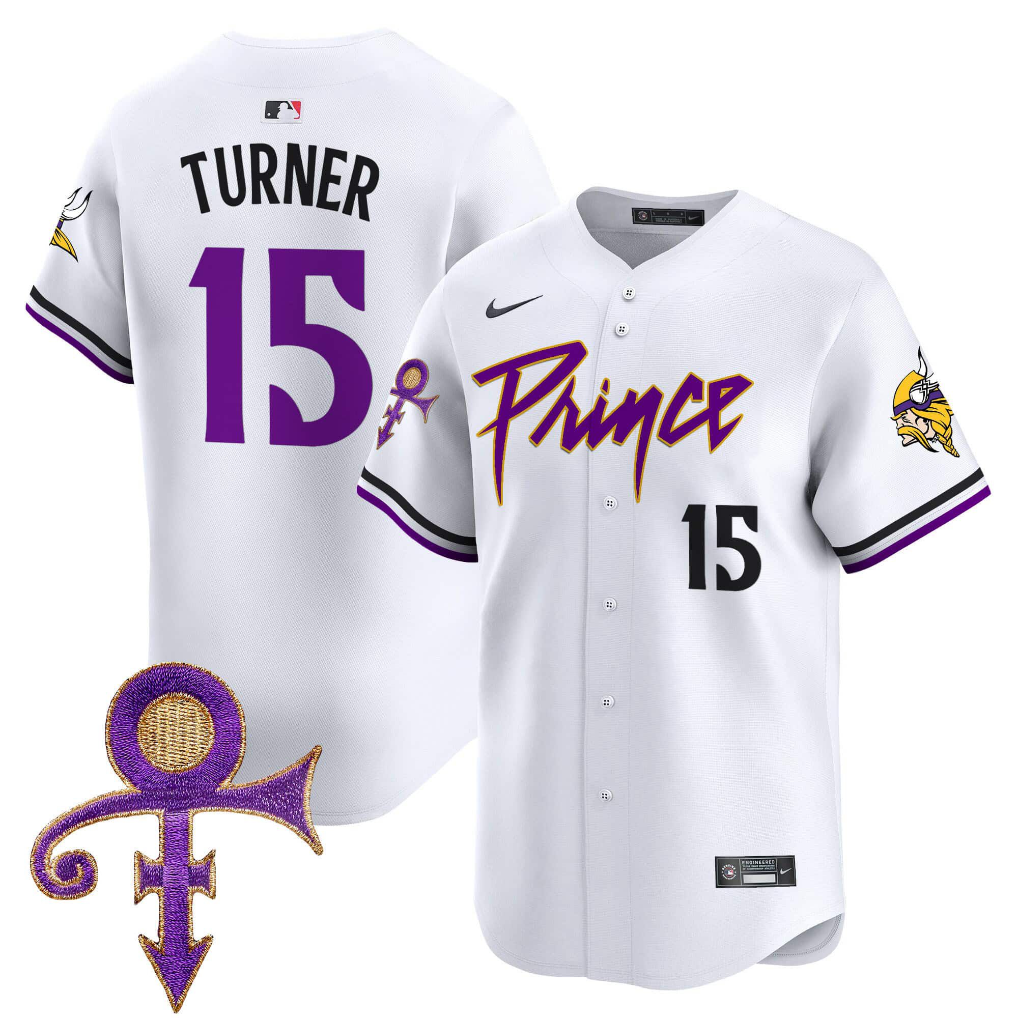 Men Minnesota Vikings #15 Turner White 2024 Nike Prince Patch Vapor Premier Limited NFL Jersey->indianapolis colts->NFL Jersey